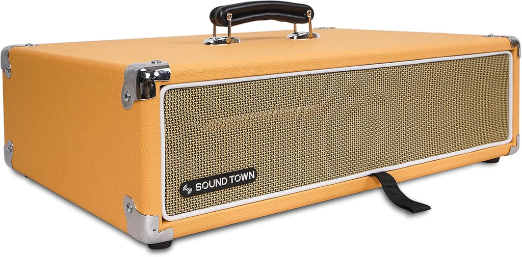 Vintage 2U Amp Rack Case with Rubber Feet, Dust Cover, Kickstand, Orange U5709