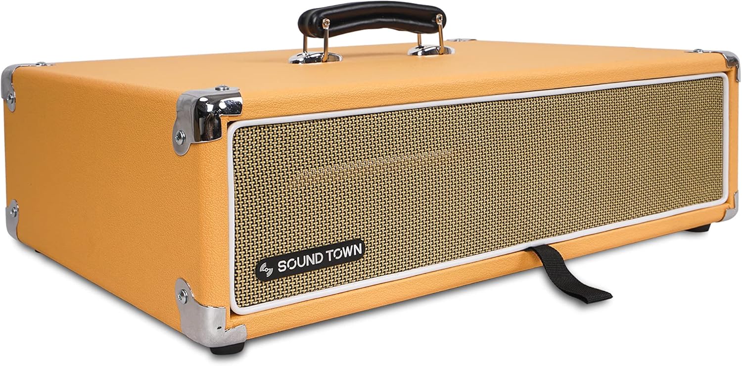 Vintage 2U Amp Rack Case with Rubber Feet, Dust Cover, Kickstand, Orange U5709
