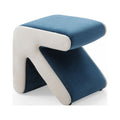 Blue+Beige Velvet Ottoman Footstool R508