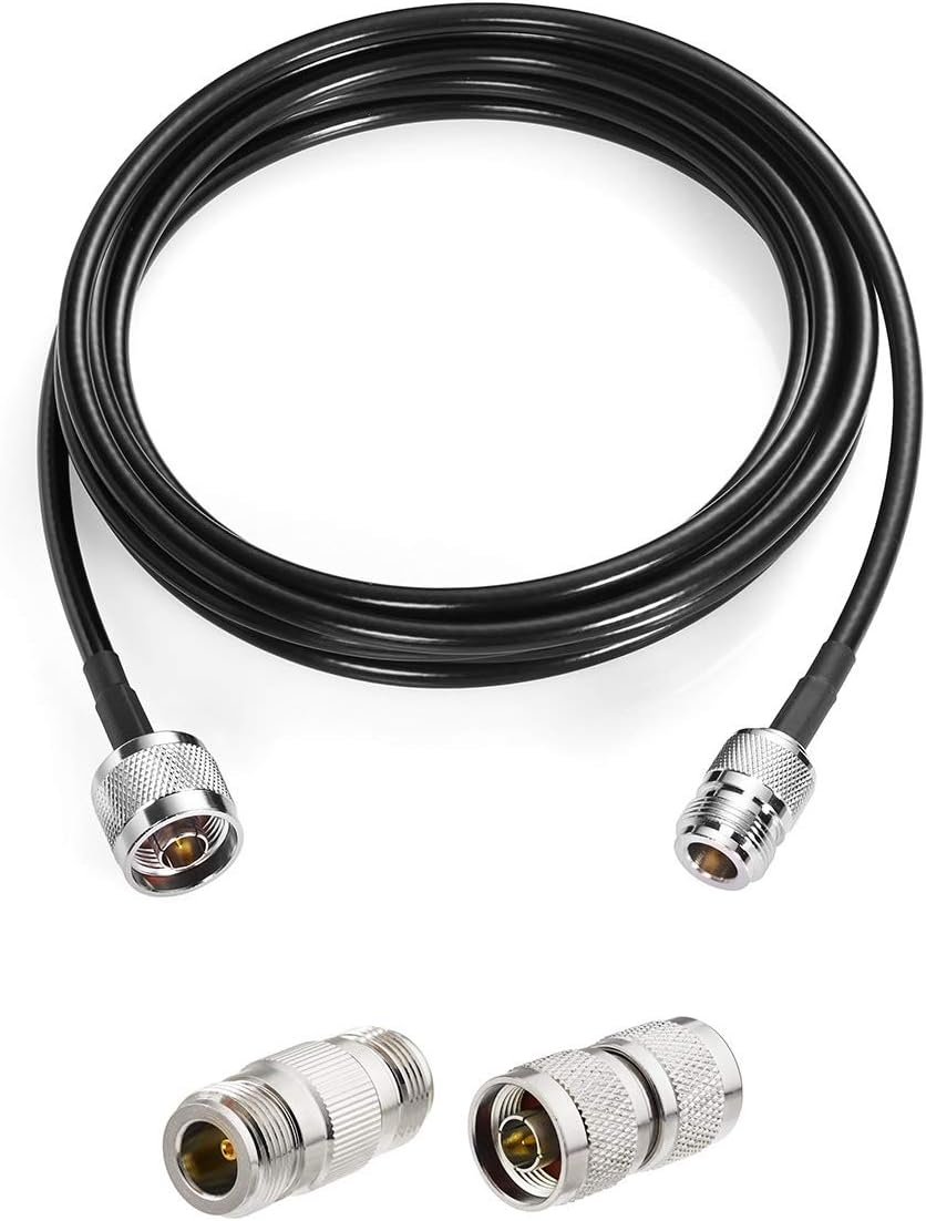 N Male to N Female RF Coaxial Cable 16.4ft with 2pcs Type N Male/Female Adapter Kit A527