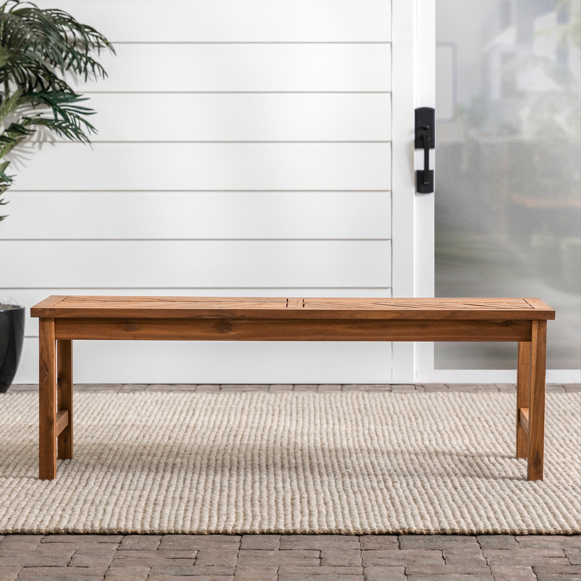 Brown Acacia Wood Bench F414271