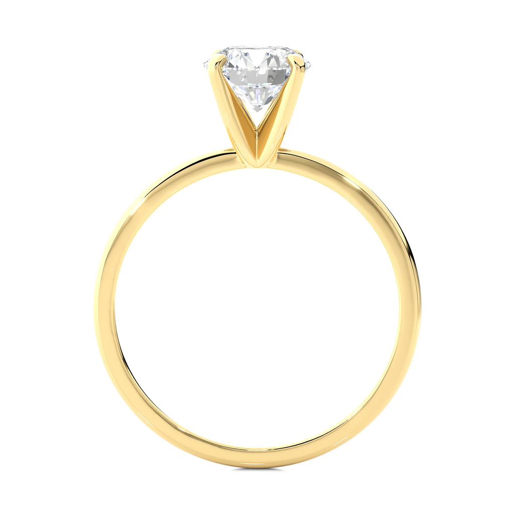 1 1/2 Carat Lab Grown Diamond Solitaire Engagement Ring in 14k Yellow Gold D670