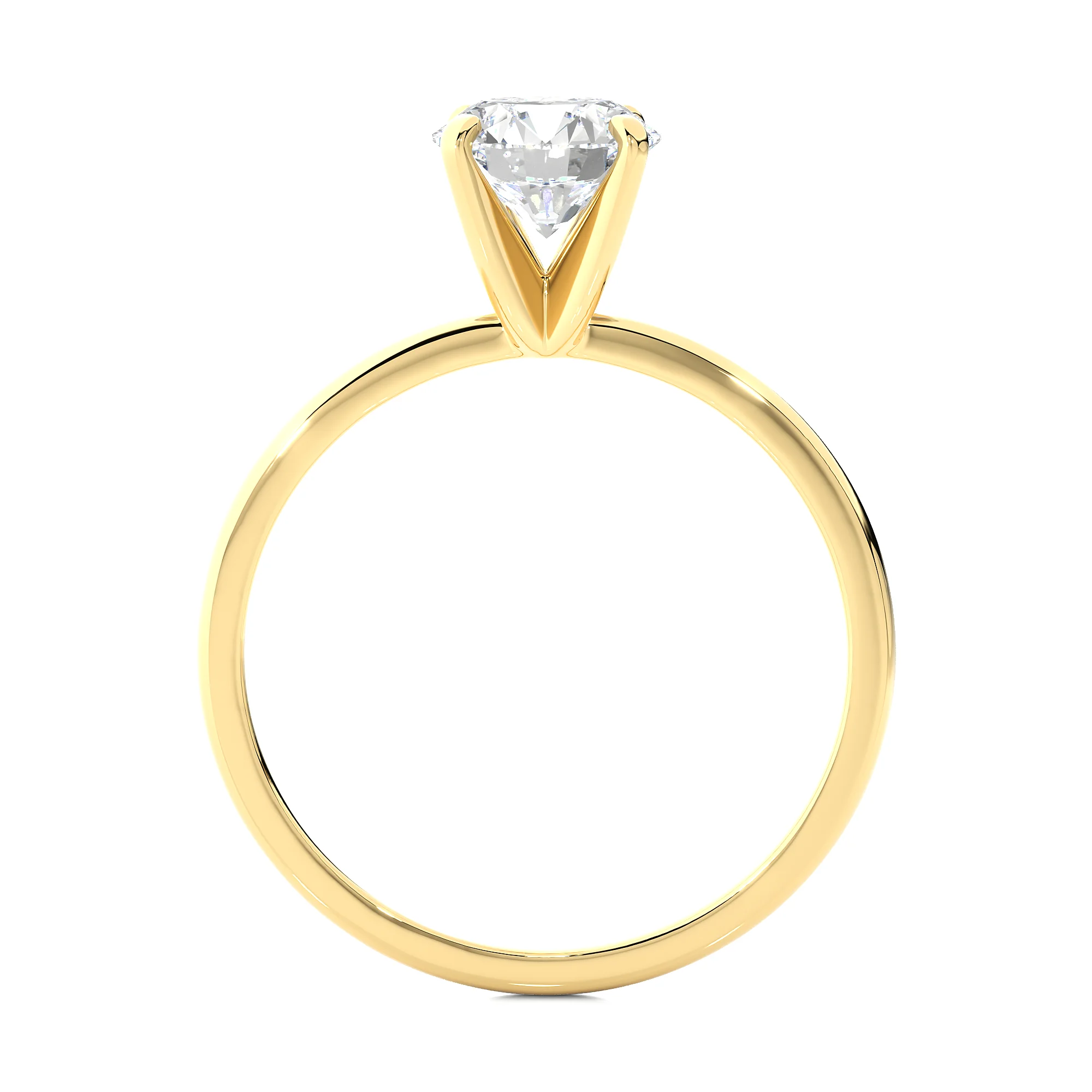 1 1/2 Carat Lab Grown Diamond Solitaire Engagement Ring in 14k Yellow Gold D670