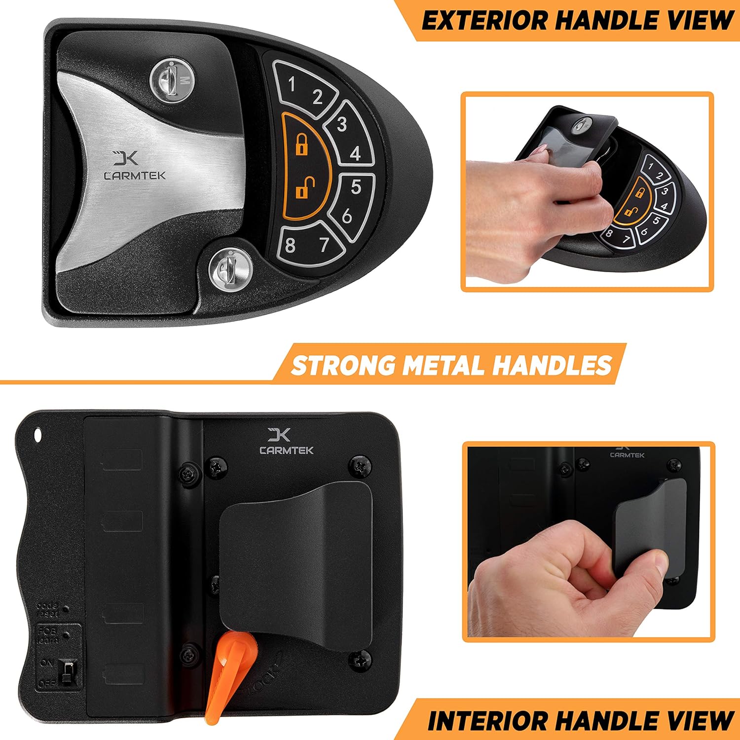 RV Keyless Entry Door Lock Latch Handle with Backlit Keypad M690037