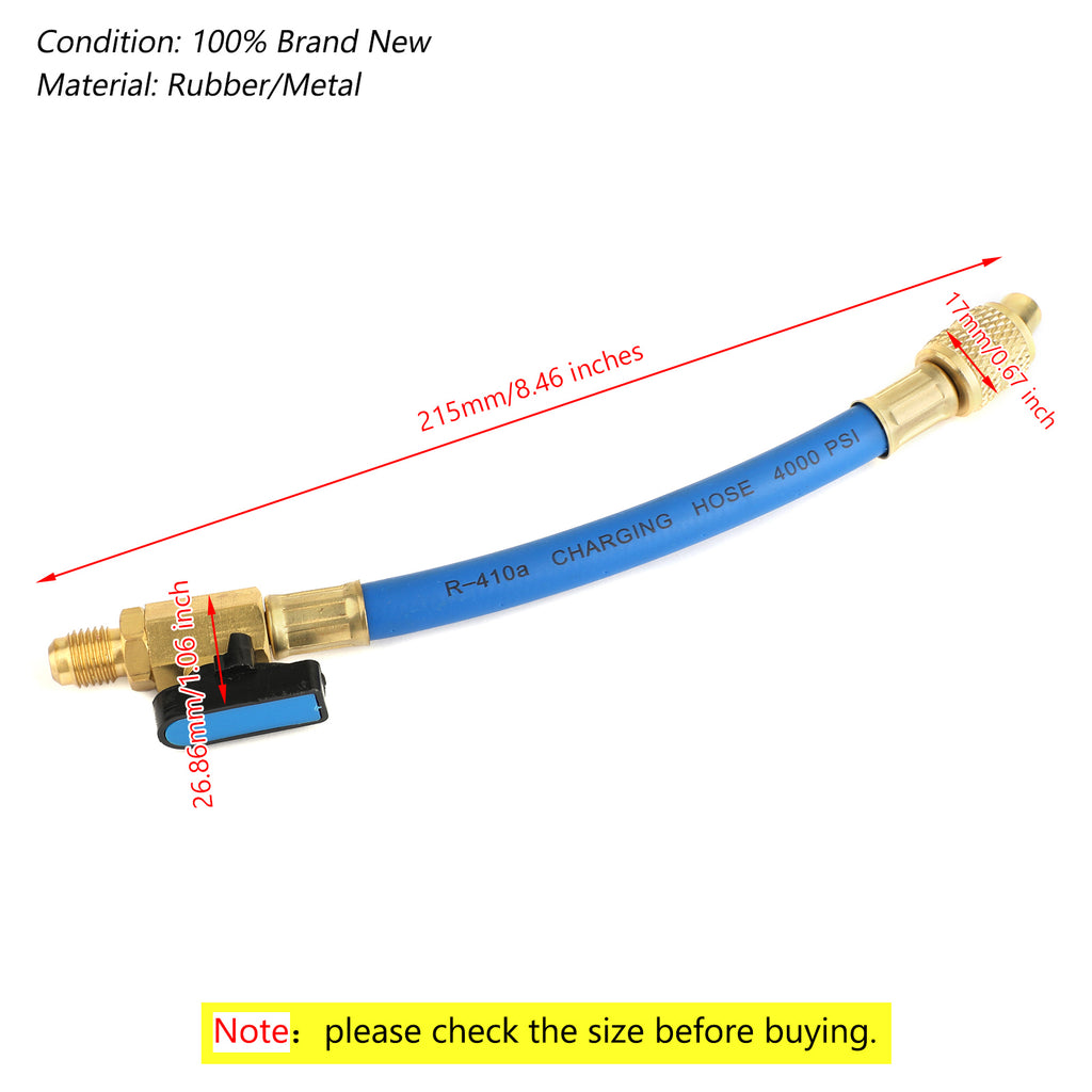 3x Manifold Gauge A/C Refrigeration Charging Hoses P345