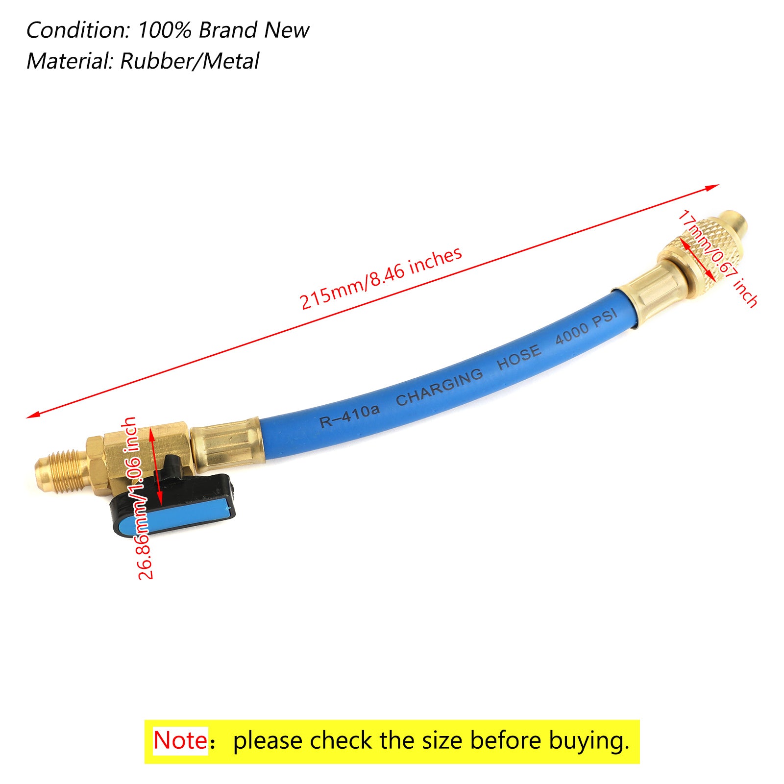 3x Manifold Gauge A/C Refrigeration Charging Hoses P345