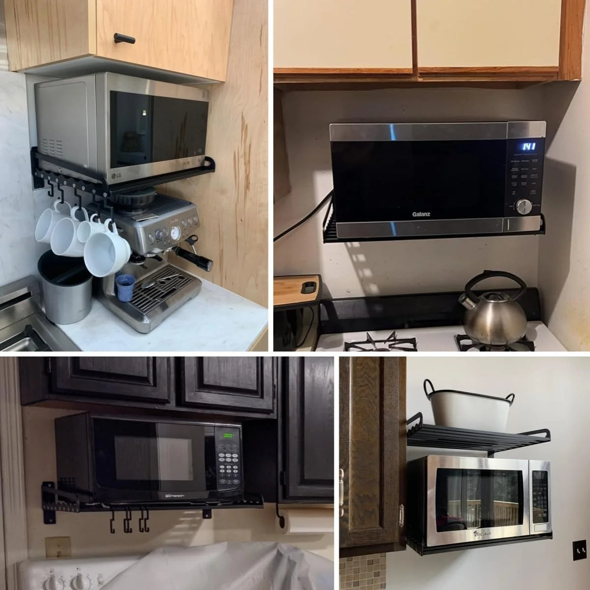 Black Wall Shelf for Kitchen Organizer U102