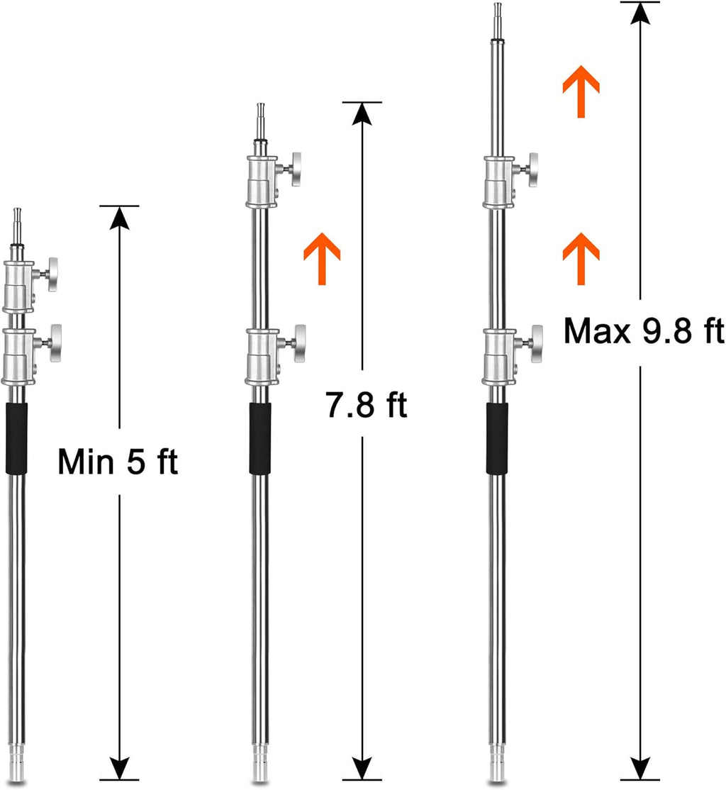 C Stand with Boom Arm, 10ft/300cm Adjustable Heavy Duty Light Cstand with 4.2ft/128cm Holding Arm, 2 Pieces Grip Head N169186