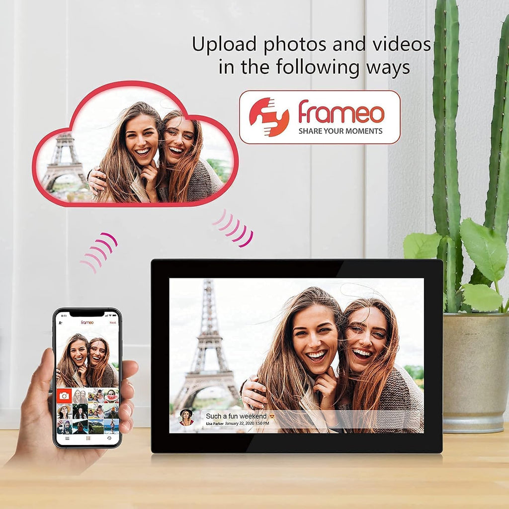 Smart Digital Photo Frame WiFi 10.1 Inch FHD IPS Touch Screen 16GB Storage W9849