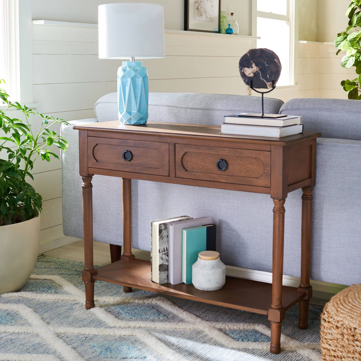 Brown 2 Drawer Console Table H58032
