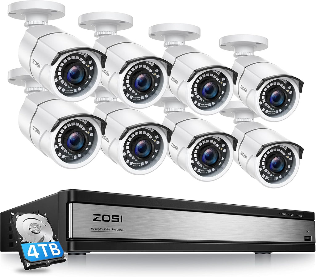 16 Channel 4in1 DVR Security Camera System with 4TB Hard Drive and 12 x 1080p CCTV Bullet Camera N3438