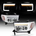 Chrome LED Tube Projector Headlights Pair X2194