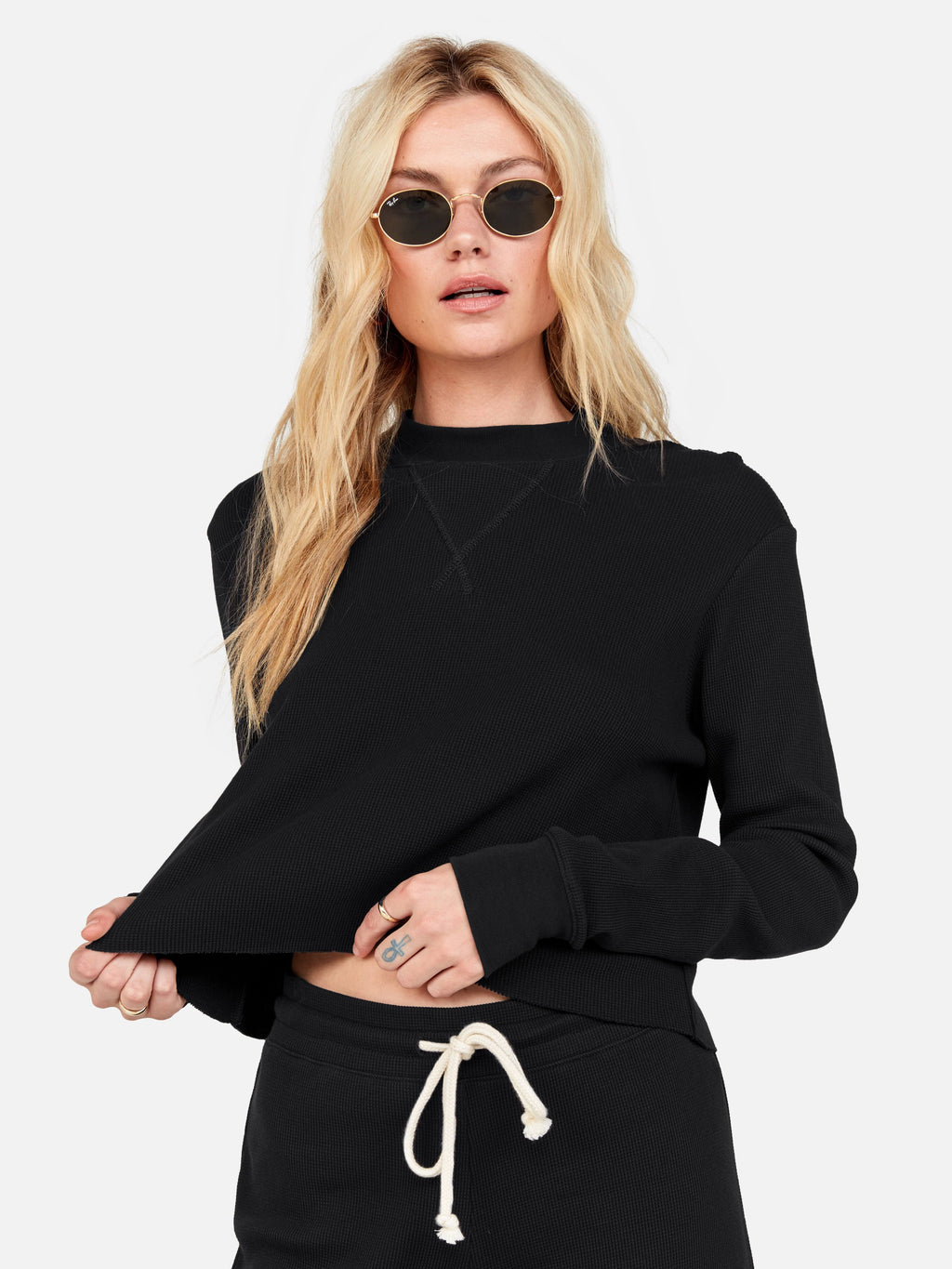 Organic Thermal Boxy Crop Jet Black O48774