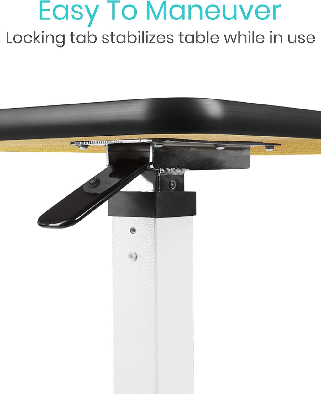 Overbed Table with Swivel Wheel Rolling Tray Adjustable Over Bedside Home Desk Q56979