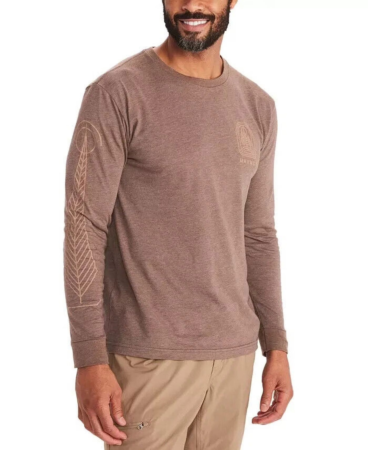 Brown Heather Long-Sleeve T-Shirt B9883