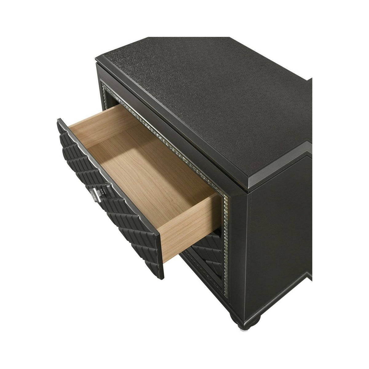 Black Wooden Two Drawer Nightstand M89521
