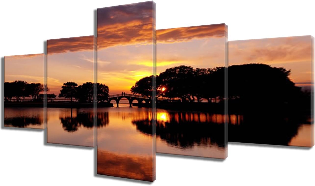 5 Piece Framed Canvas Landscape Art (60''Wx32''H) K474001