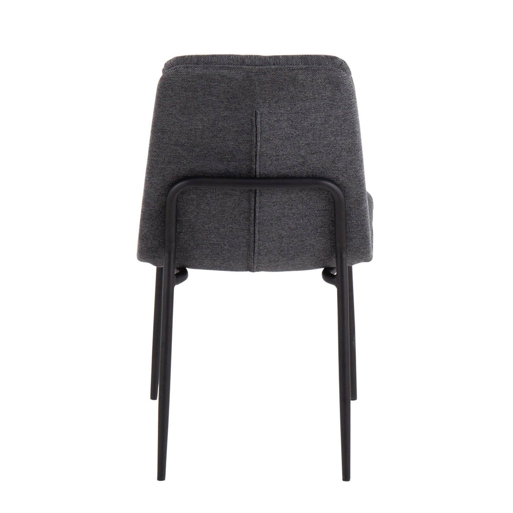 Cream Fabric and Black Steel Dining Chair Set of 2 W837006