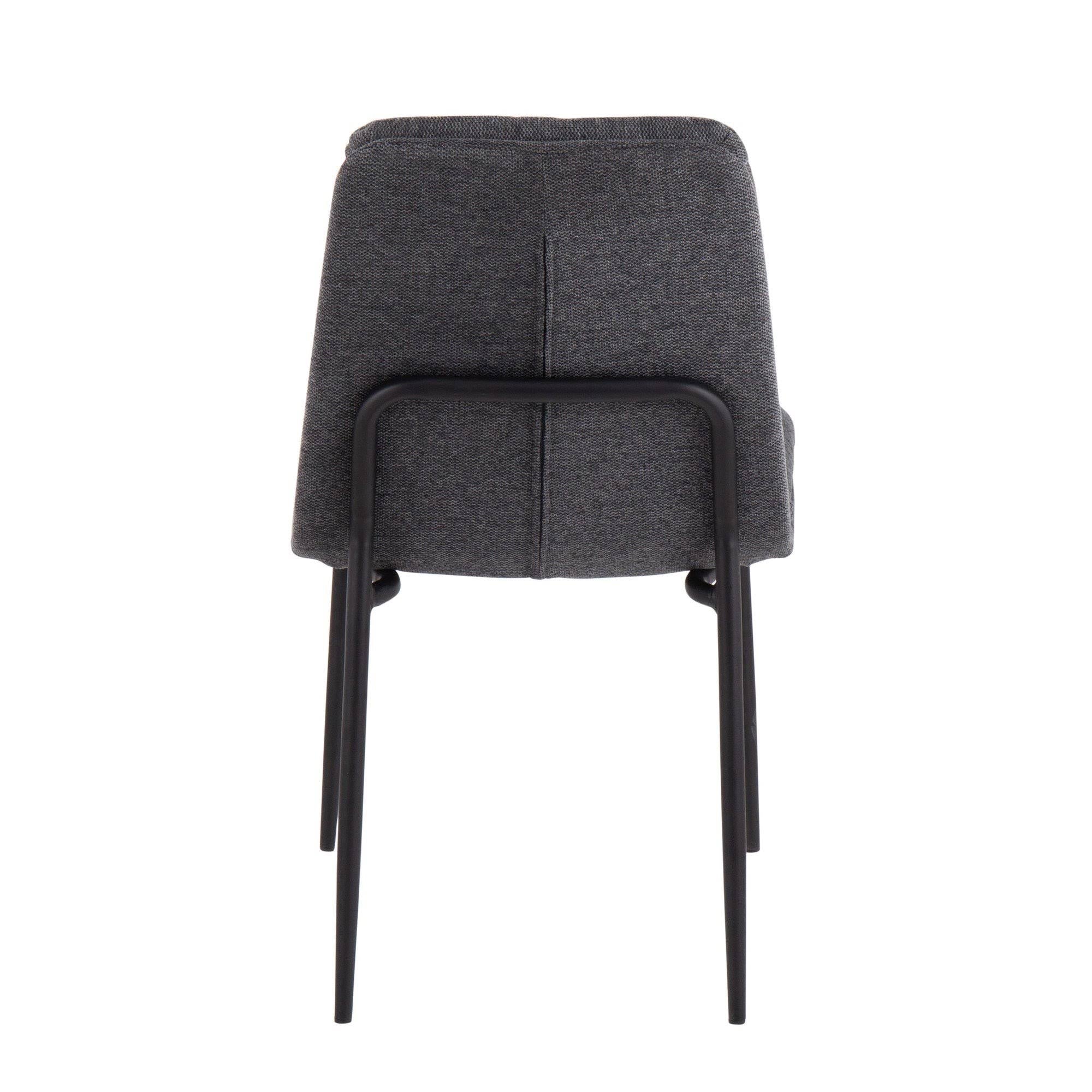 Cream Fabric and Black Steel Dining Chair Set of 2 W837006
