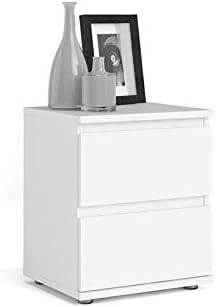 White 2 Drawer Nightstand B5433