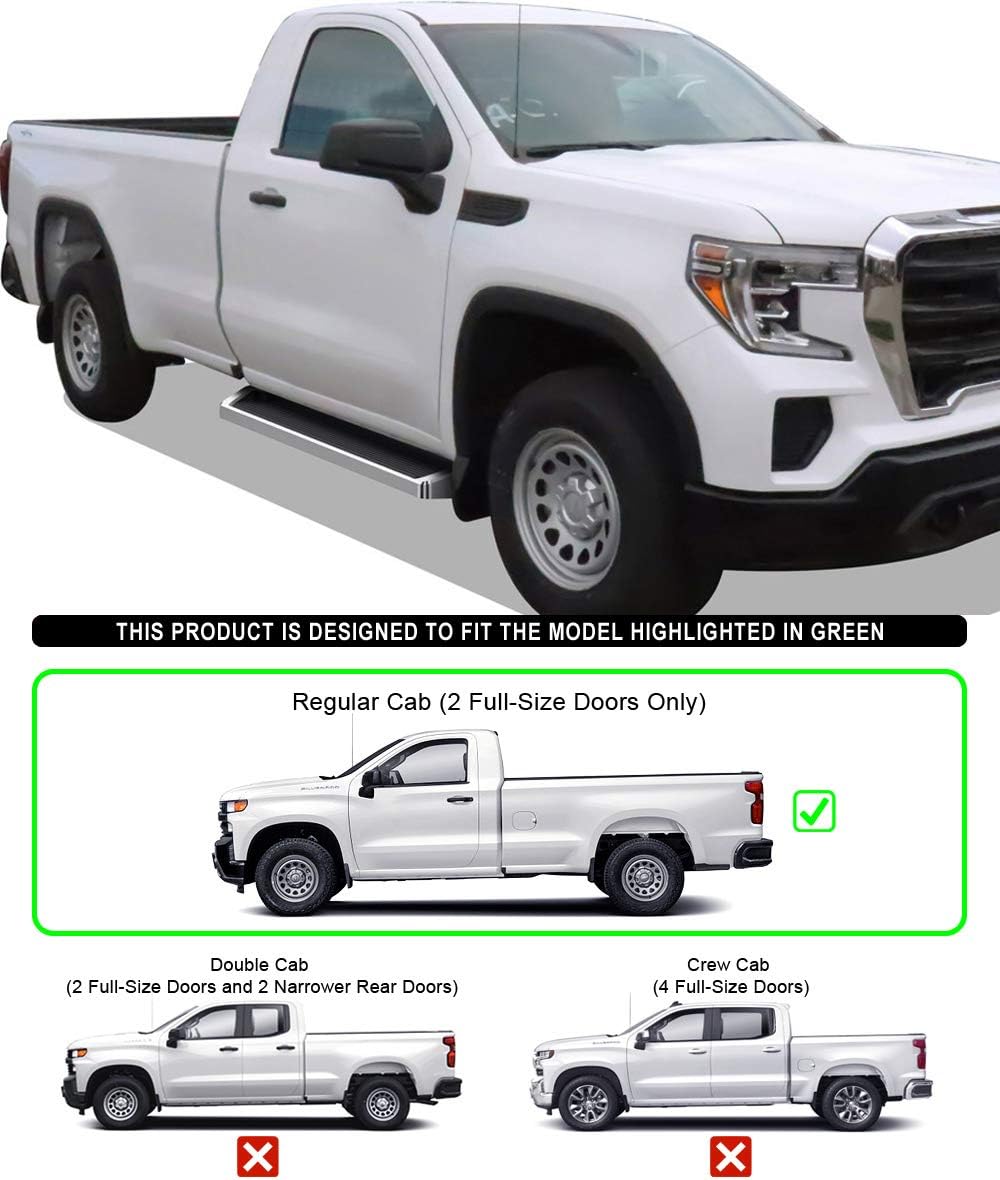 6in Running Boards for Silverado Sierra Regular Cab D4811