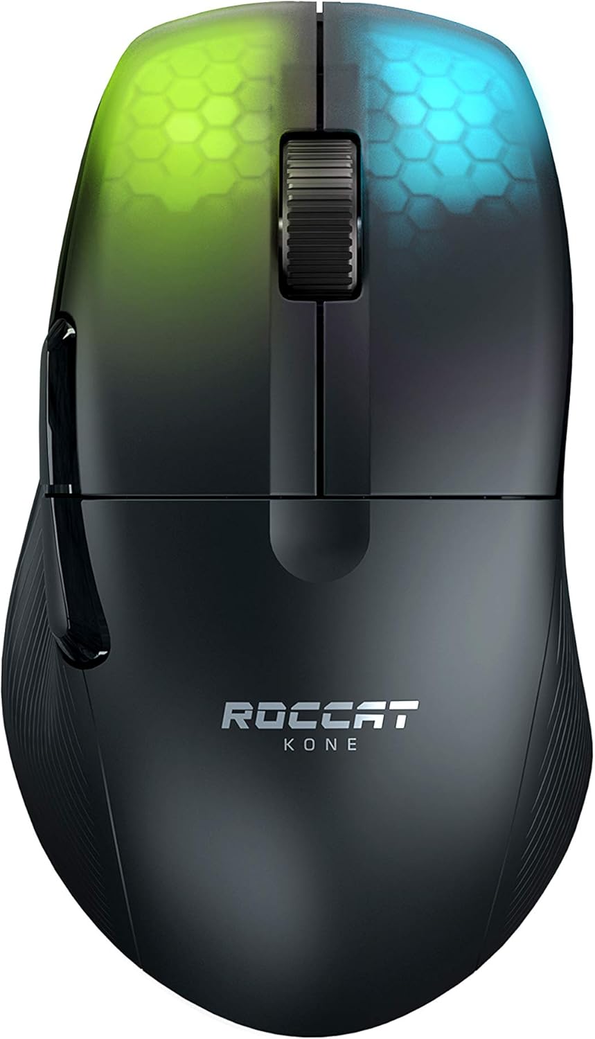 White Wireless Ergonomic Gaming Mouse with 19K DPI Optical Sensor N74753