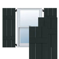 2-Pack 12-in W x 35-in H Black Forest Green Board and Batten Wood Exterior Shutters U74916