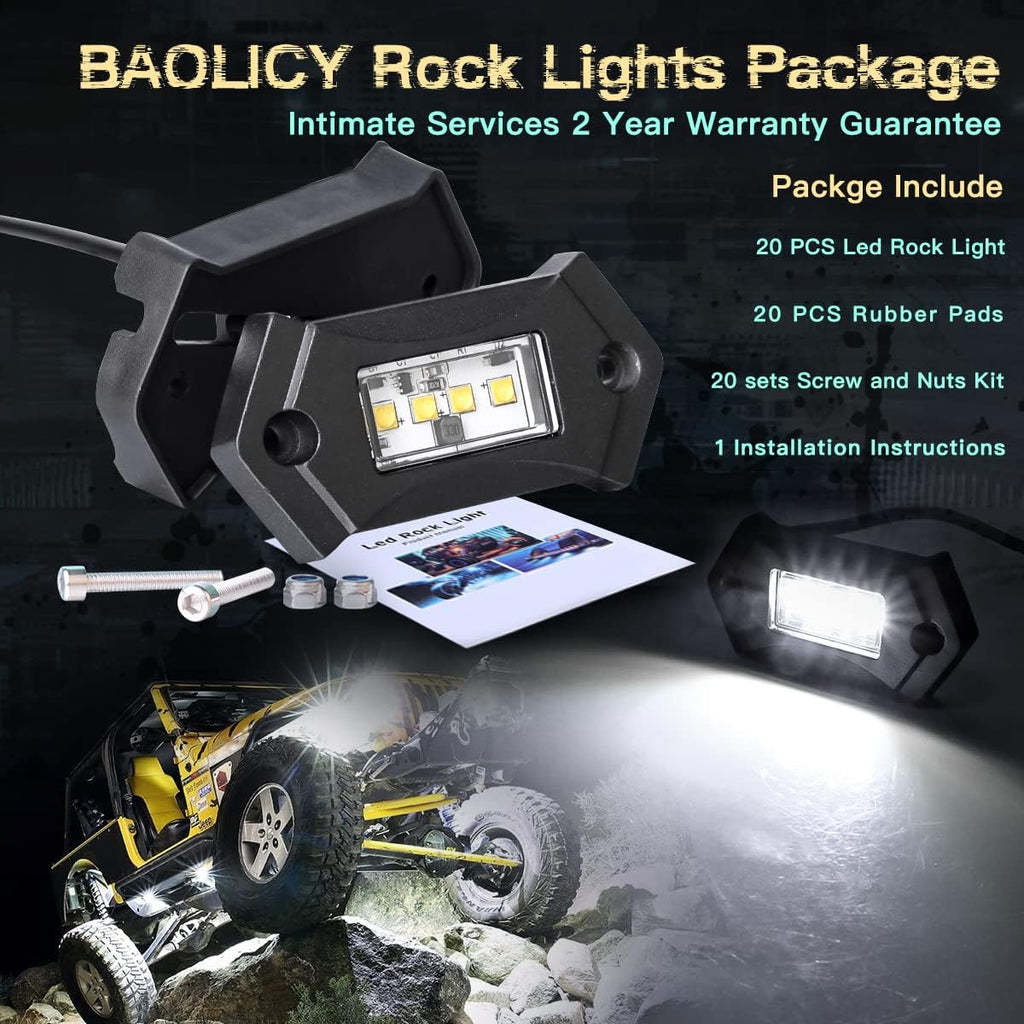 12Pods White LED Rock Lights B58353
