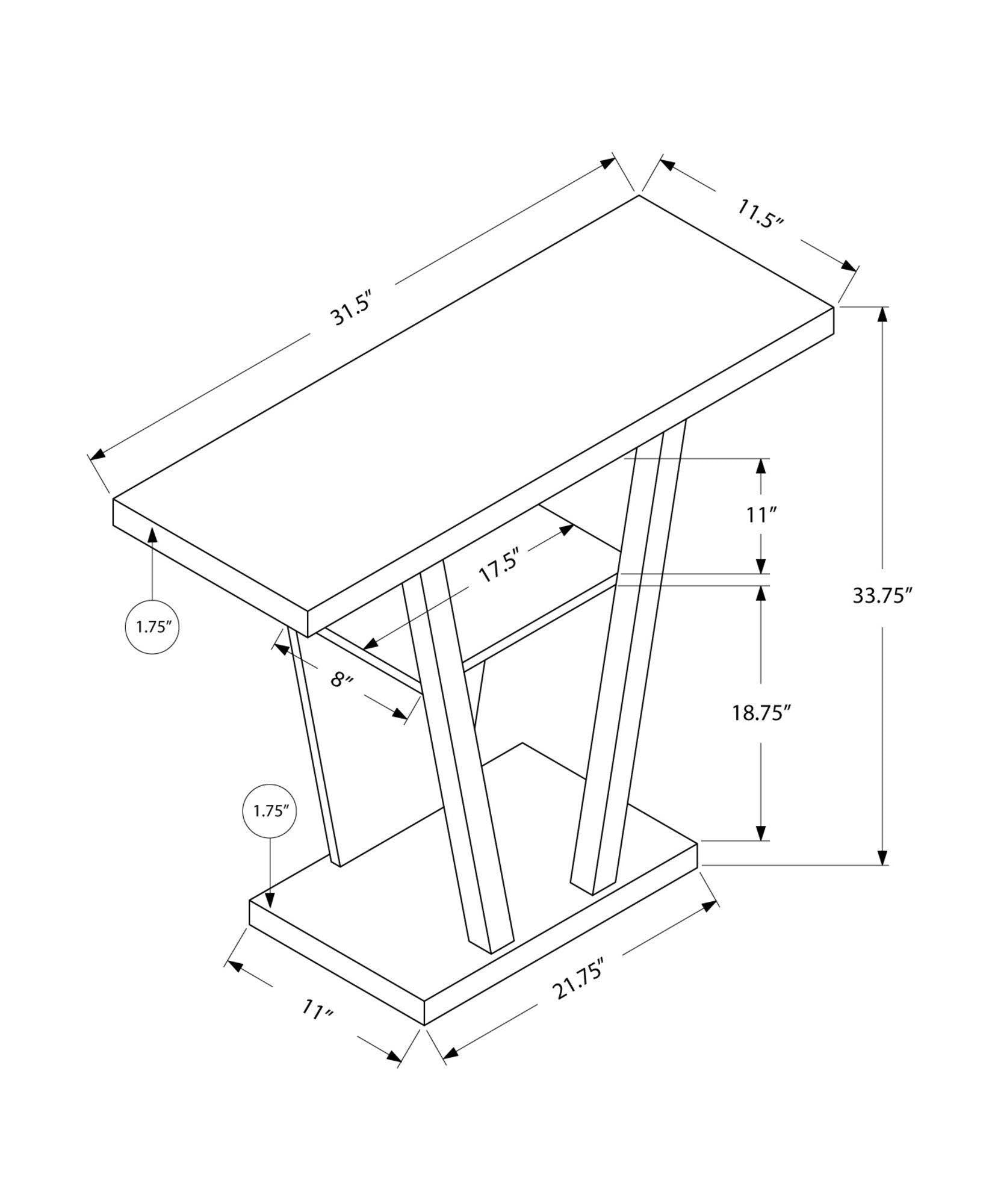 Cappuccino Finish Hollow Core Accent Table J7662