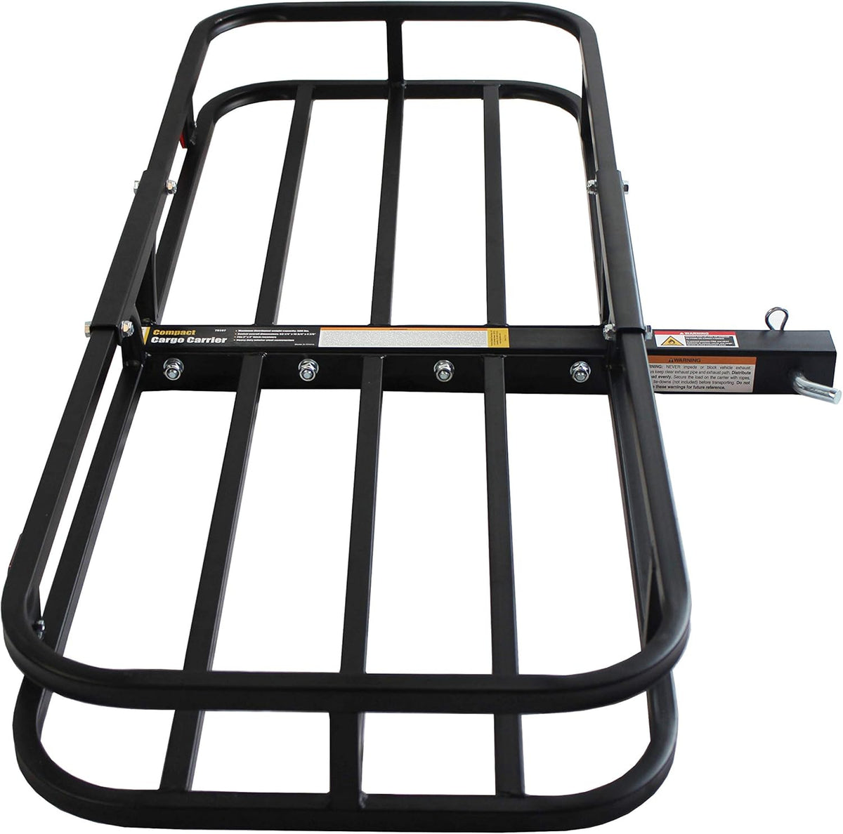 Steel Hitch Cargo Carrier with High Side Rails, 500-lb Load Capacity, Black O11643