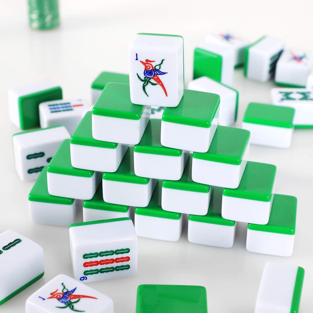 Chinese Mahjong Game Set with Carrying Travel Case V984