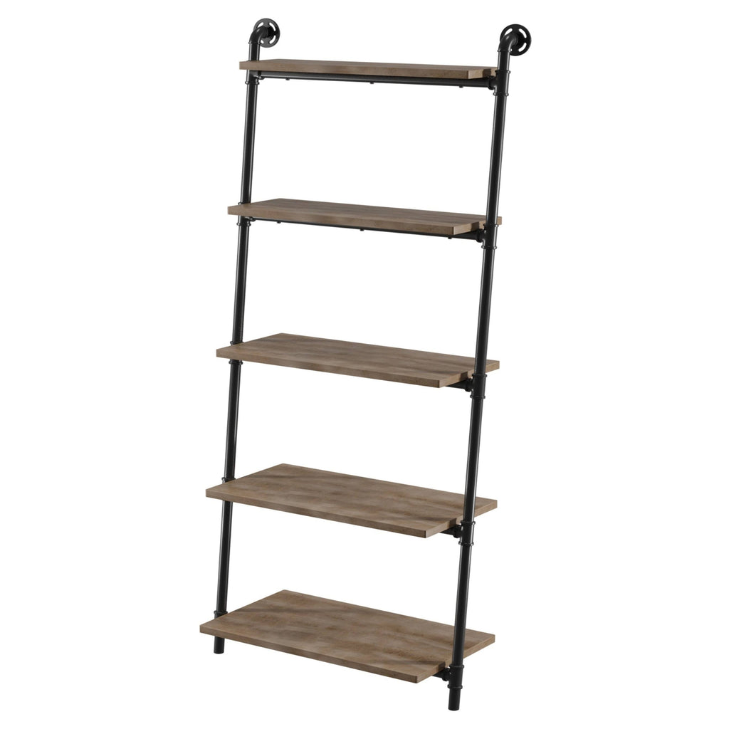 5-Tier Leaning Ladder Shelf Natural Tone Z559890