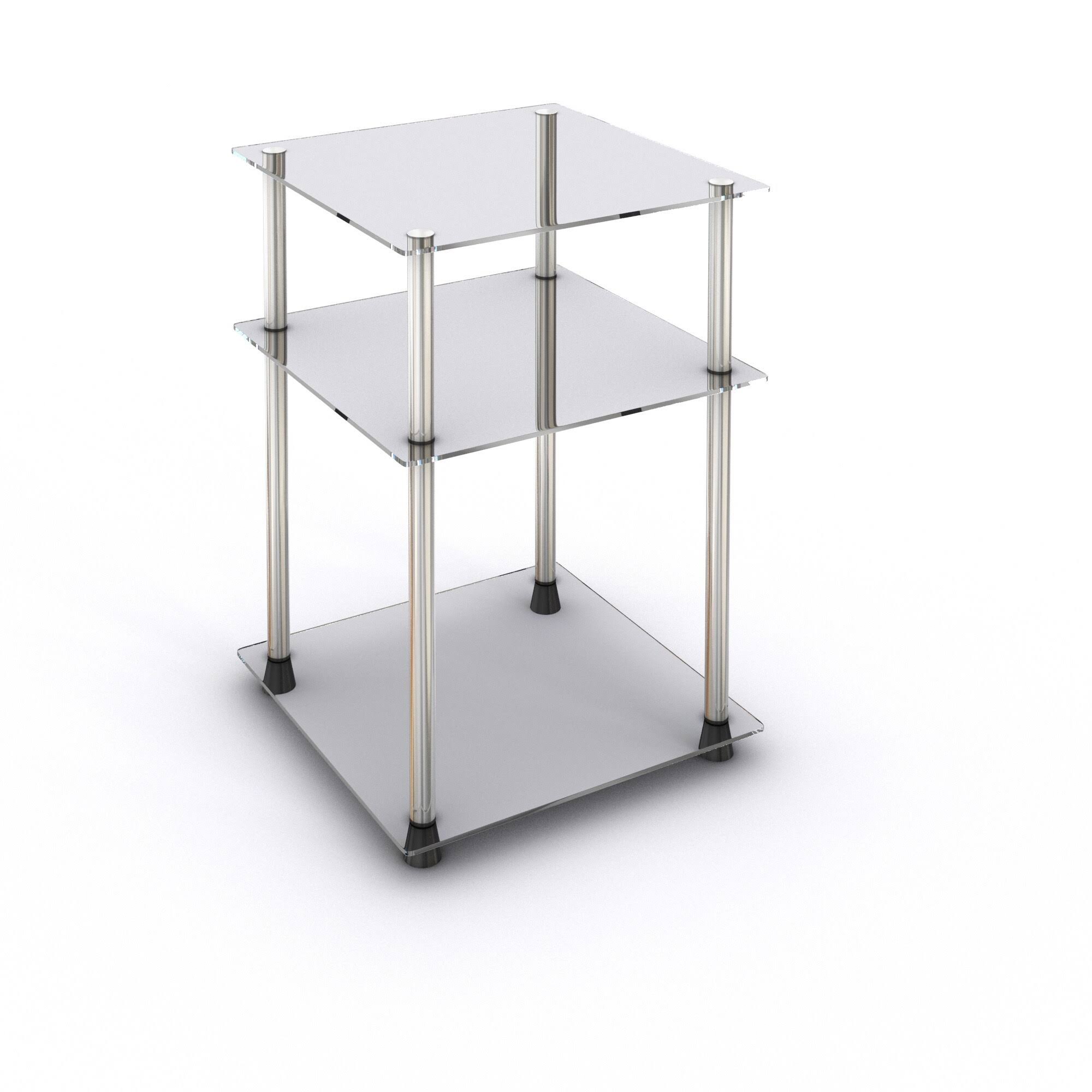 Clear Glass 3-Tier End Table C51955