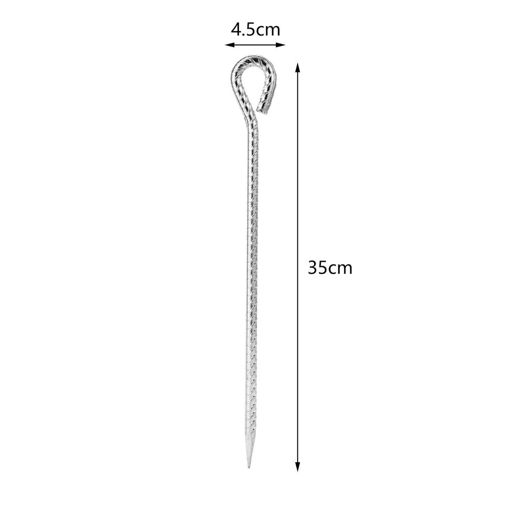 6 Pieces Tent Stakes Pegs with Hook 35CM V7178
