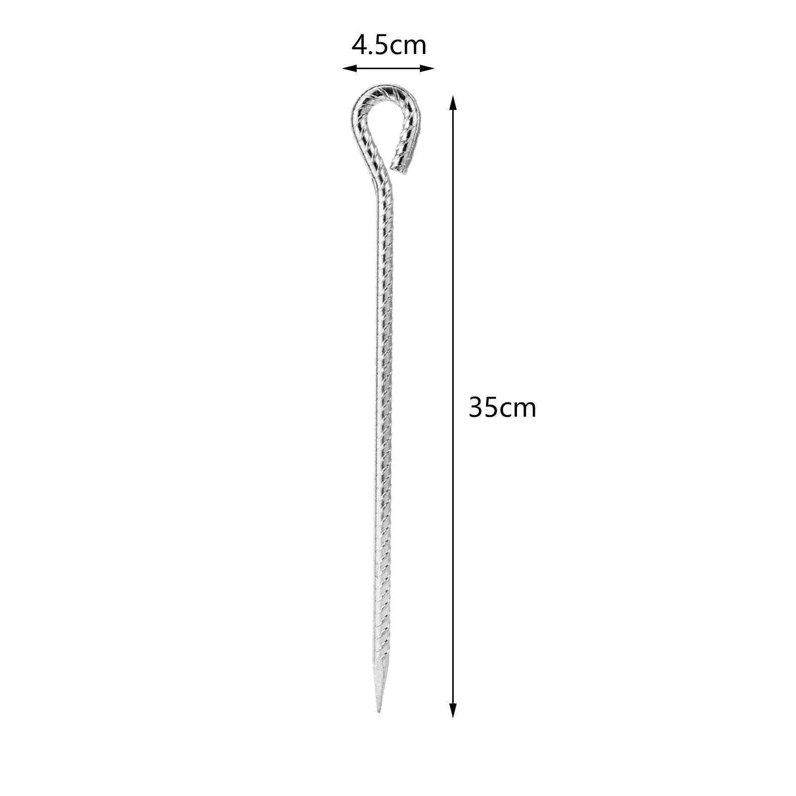 6 Pieces Tent Stakes Pegs with Hook 35CM V7178