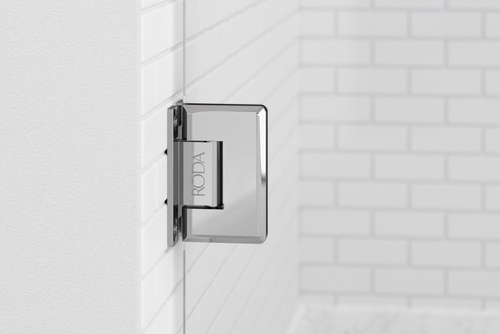 Frameless Swing Shower Door Clear Glass Chrome Finish L413