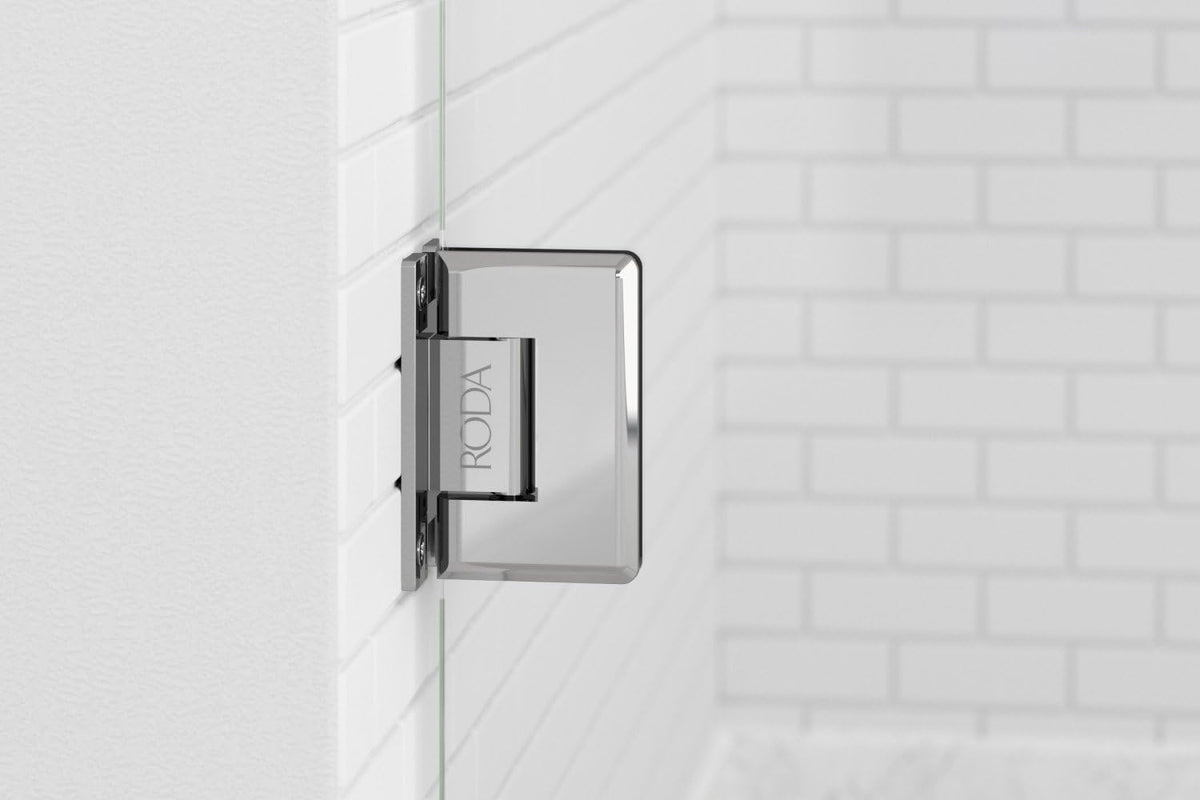 Frameless Swing Shower Door Clear Glass Chrome Finish L413
