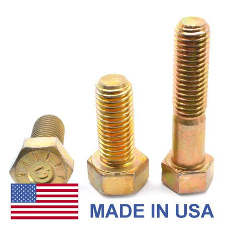 1 inch-8 x 11 inch Grade 9 Hex Cap Screw Yellow Zinc Plated Pk 8 I94839