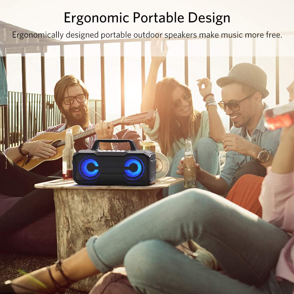 IPX6 Waterproof Portable Wireless Speaker with Built-in Microphone Y514663