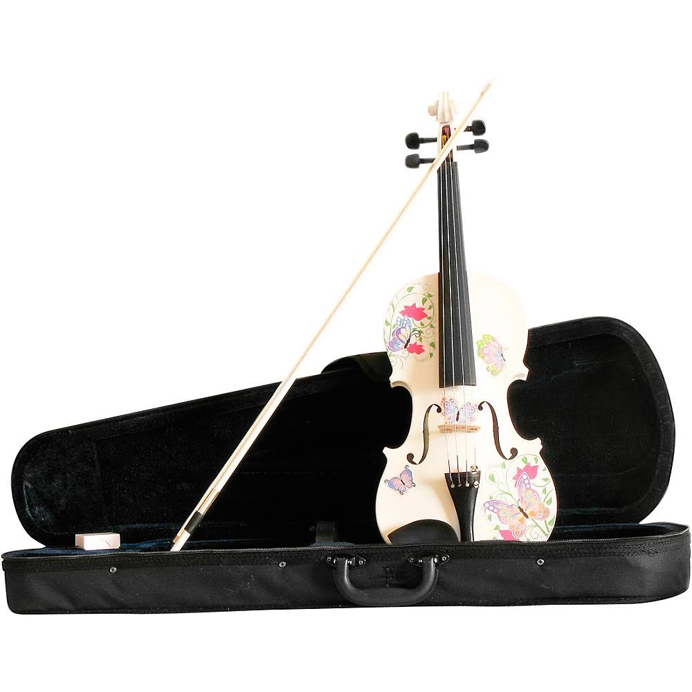 White Glitter Violin Outfit 4/4 S24769