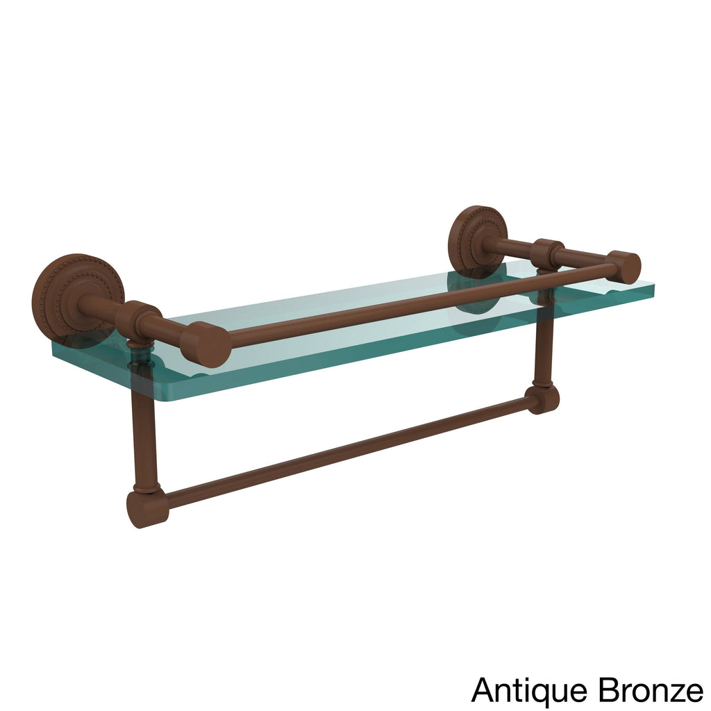 16x22 Glass Shelf with Towel Bar Satin Nickel H3918