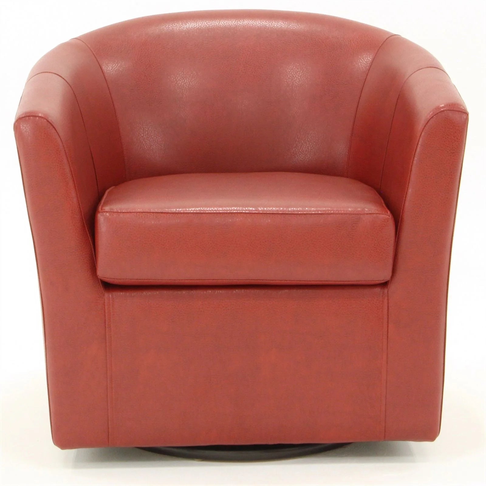 Red Faux Leather Swivel Club Chair X76555