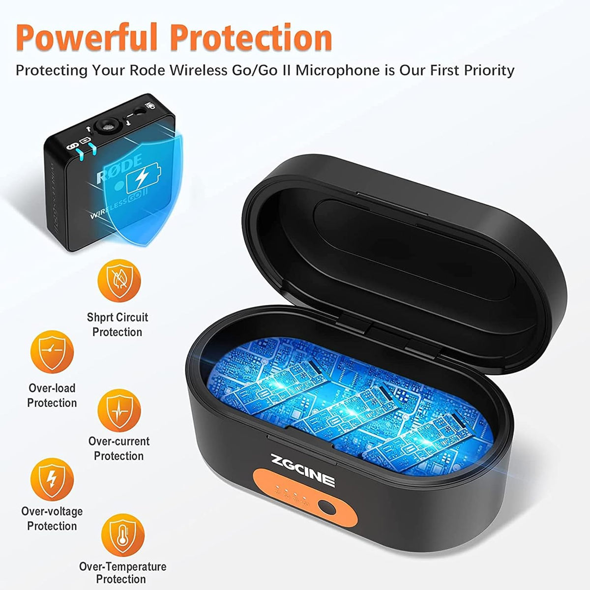 Wireless Charging Case with 3400mAh Built-in Battery Pack of 2 B49836