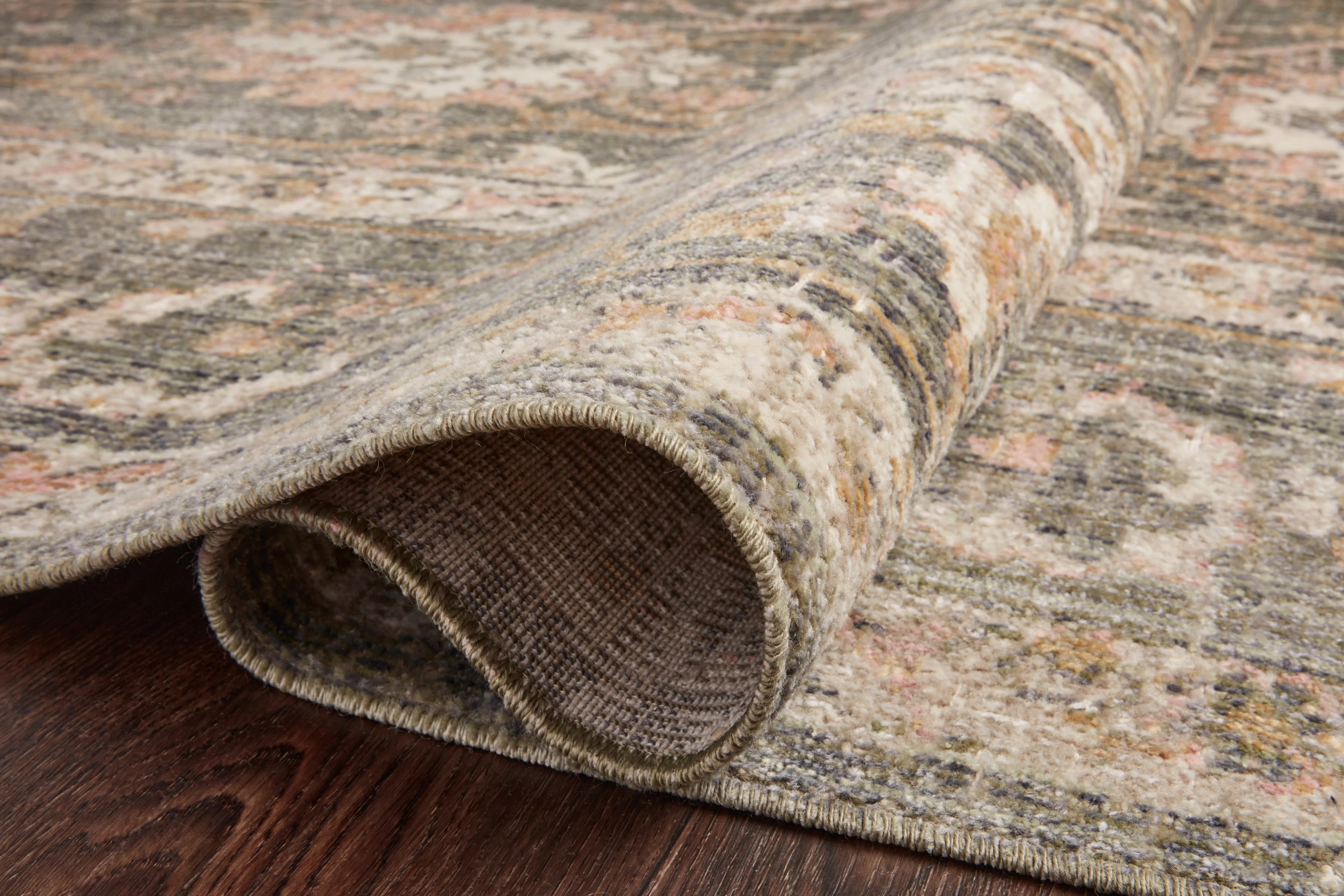 Sage/Blush 2'-7" x 8'-0" Area Rug I17065