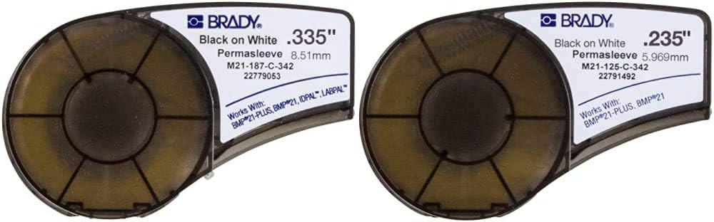 Black on Yellow Heat Shrink Tubing, .335" Width, 7' Length, Pack of 2 Z751