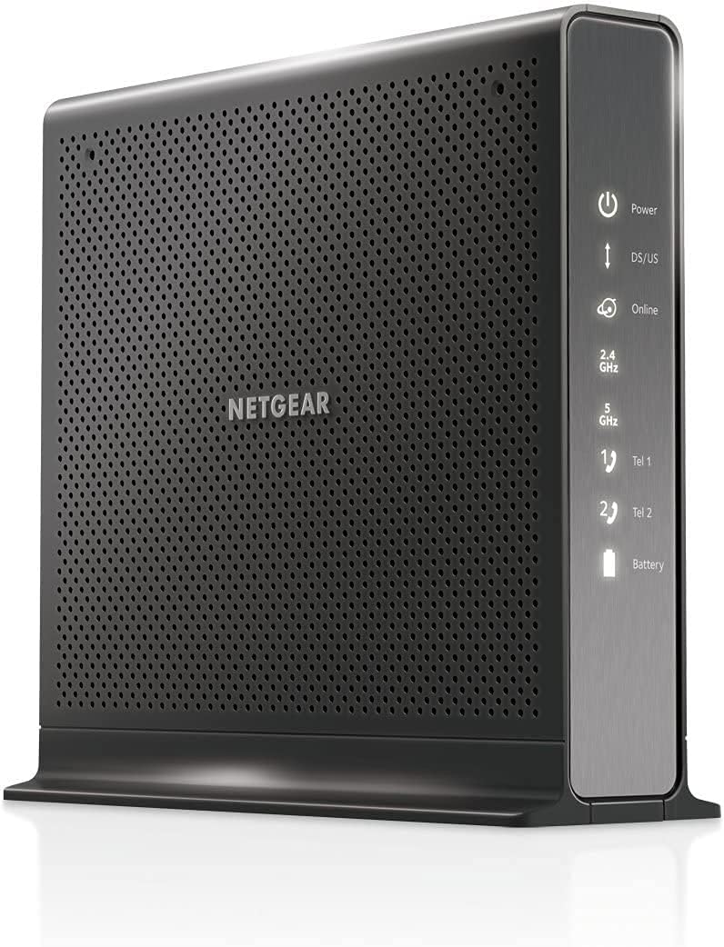 Black Cable Modem WiFi Router Combo R2454