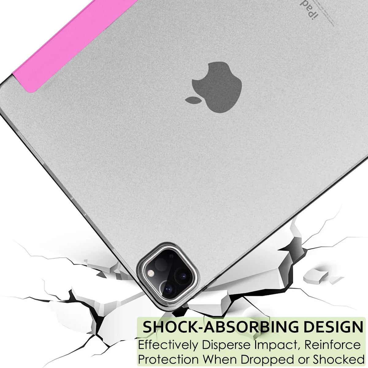 Pink Slim Lightweight Protective PC Dual Angle Stand Cover for iPad Pro 12.9 Inch W969
