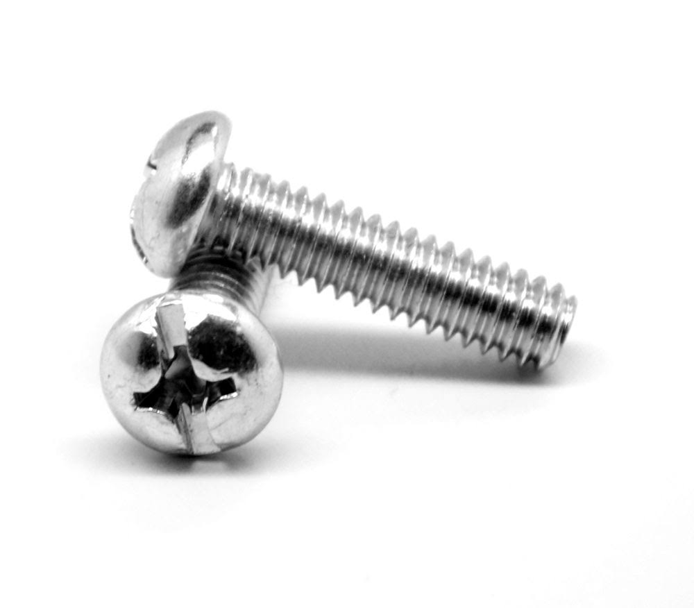 #8-32 x 1/4 Coarse Thread Machine Screw Combo Pan Head Low Carbon Steel Zinc Plated Z96294