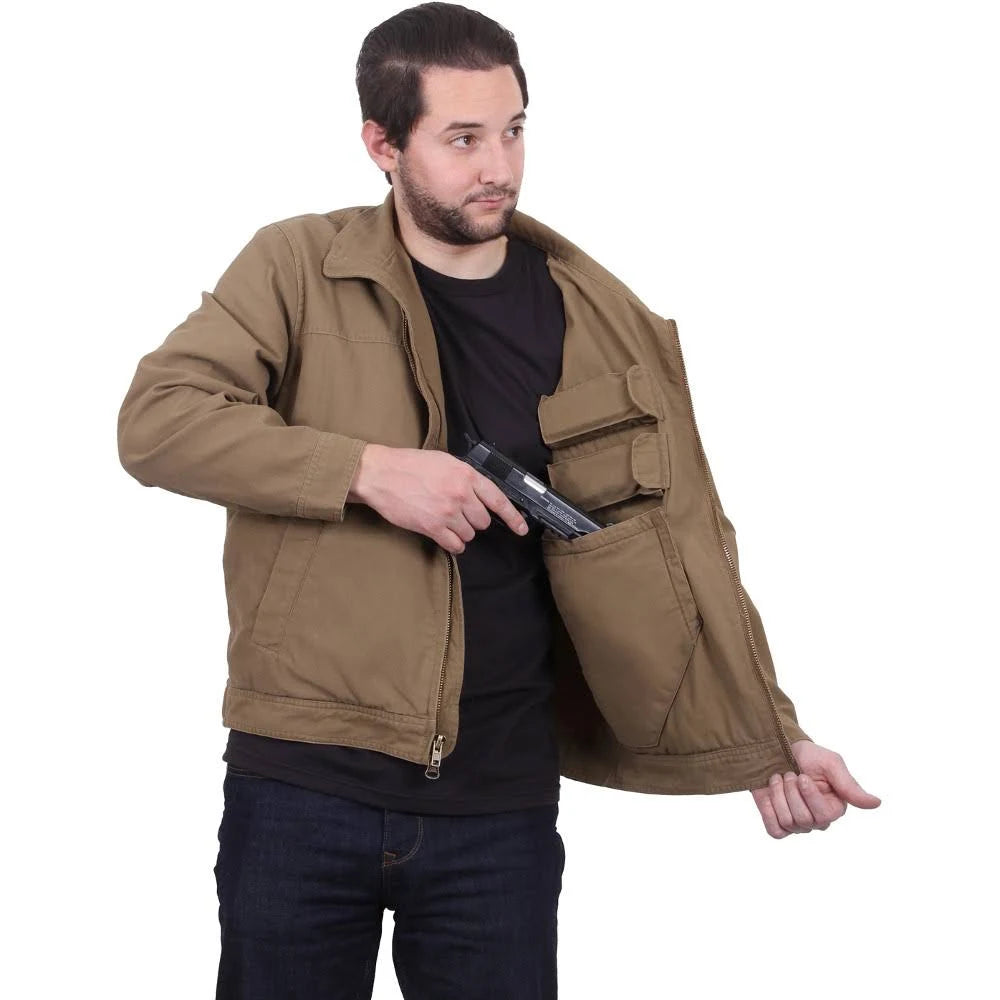 Lightweight Concealed Carry Black Jacket I84622