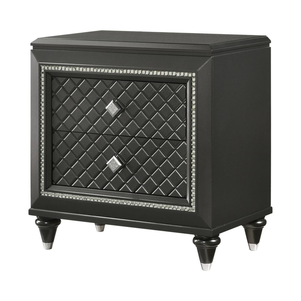 Black Wooden Two Drawer Nightstand M89521